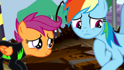 Size: 1920x1080 | Tagged: safe, derpibooru import, screencap, rainbow dash, scootaloo, pegasus, pony, the washouts (episode), animated, cute, cutealoo, dashabetes, duo, female, filly, gif, hug, image, siblings, sisters, surprised, the washouts, wings