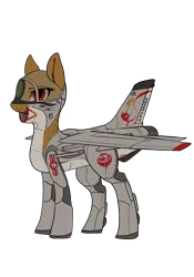 Size: 896x1280 | Tagged: safe, artist:andromailus, oc, oc:rosewell, unofficial characters only, original species, plane pony, pony, f-8 crusader, female, image, plane, png, red eyes, simple background, solo, transparent background