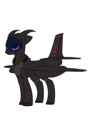 Size: 896x1280 | Tagged: safe, artist:andromailus, oc, oc:wyvern, unofficial characters only, original species, plane pony, pony, female, horns, image, looking at you, plane, png, purple eyes, simple background, solo, transparent background, u-2