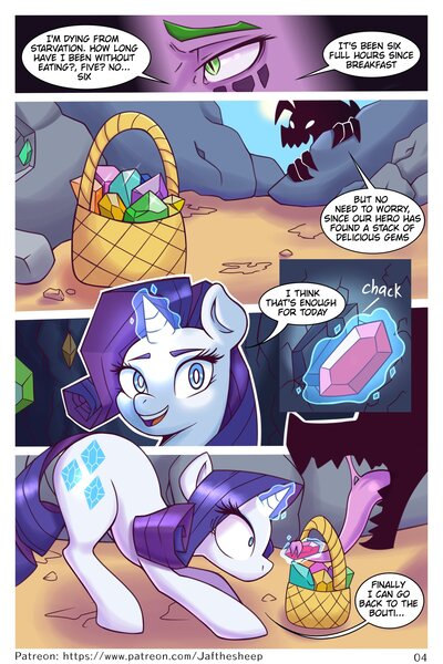 Size: 1365x2048 | Tagged: safe, artist:dorpapu, derpibooru import, rarity, spike, dragon, unicorn, comic:warm embrace, comedy, comic, dialogue, female, funny, image, jpeg, male, sequence, shipping, sparity, straight