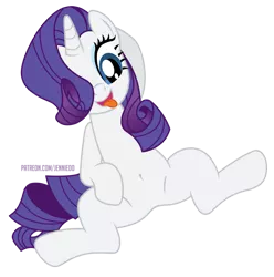 Size: 1189x1200 | Tagged: suggestive, alternate version, artist:jennieoo, derpibooru import, rarity, pony, unicorn, belly button, female, image, mare, png, simple background, solo, solo female, spread legs, spreading, tongue out, transparent background, vector