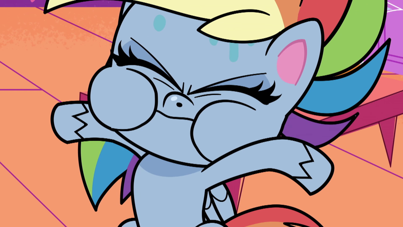 Size: 1920x1080 | Tagged: safe, derpibooru import, screencap, rainbow dash, pegasus, pony, my little pony: pony life, spoiler:pony life s02e23, female, holding breath, image, mare, png, puffy cheeks, sweat, the de-stress ball