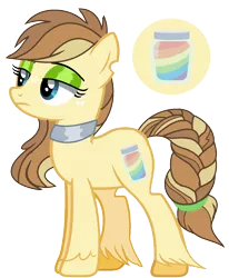 Size: 1252x1516 | Tagged: safe, artist:venomous-cookietwt, derpibooru import, oc, oc:apple, earth pony, pony, female, food, image, jam, mare, offspring, parent:applejack, parent:caramel, parents:carajack, png, simple background, solo, transparent background