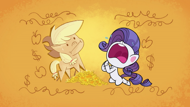 Size: 1280x720 | Tagged: safe, derpibooru import, screencap, applejack, rarity, earth pony, pony, my little pony: pony life, spoiler:pony life s02e09, :i, begging, crying, faic, image, kneeling, marshmelodrama, nose in the air, open mouth, png, rarity being rarity, time after time capsule