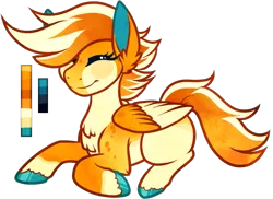 Size: 671x489 | Tagged: safe, artist:velnyx, derpibooru import, oc, oc:papaya spritz, pegasus, pony, female, image, lying down, mare, png, prone, simple background, solo, transparent background, two toned wings, wings