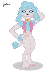 Size: 1875x2501 | Tagged: safe, artist:gutovi, derpibooru import, diamond dog, dog, poodle, commission, female, georgette, high res, image, looking at you, oliver and company, png, simple background, solo, transparent background