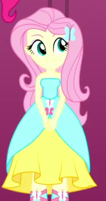 Size: 218x411 | Tagged: safe, derpibooru import, screencap, fluttershy, eqg summertime shorts, equestria girls, make up shake up, cropped, cute, image, png, shyabetes, solo