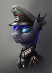 Size: 1500x2100 | Tagged: safe, artist:richmay, derpibooru import, oc, oc:mewu, changeling, equestria at war mod, bust, cap, changeling oc, clothes, german, hat, image, military, military uniform, png, portrait, solo, uniform, world war ii