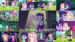 Size: 1280x721 | Tagged: safe, derpibooru import, edit, edited screencap, editor:quoterific, screencap, angel bunny, fluttershy, pinkie pie, sci-twi, spike, spike the regular dog, twilight sparkle, bird, dog, rabbit, dance magic, eqg summertime shorts, equestria girls, equestria girls (movie), equestria girls series, friendship games, perfect day for fun, rainbow rocks, raise this roof, road trippin, rollercoaster of friendship, star crossed, stressed in show, stressed in show: fluttershy, text support, the finals countdown, the road less scheduled, spoiler:eqg series (season 2), spoiler:eqg specials, :o, angelbetes, animal, backpack, boots, bowtie, canterlot high, chalkboard, clothes, cute, cutie mark, cutie mark on clothes, eyes closed, fall formal outfits, female, geode of fauna, geode of telekinesis, glasses, hairpin, image, jewelry, lesbian, magical geodes, male, microphone, microphone stand, mirror, musical instrument, necklace, offscreen character, open mouth, photo booth (song), png, ponied up, ponytail, sandals, shipping, shoes, shyabetes, tambourine, text support: fluttershy, twiabetes, twilight ball dress, twishy, wings