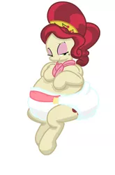 Size: 1636x2484 | Tagged: suggestive, artist:envy, cherry jubilee, earth pony, pony, chubby, chubby jubilee, diaper, diaper fetish, fat, female, fetish, image, mare, png, simple background, solo, white background