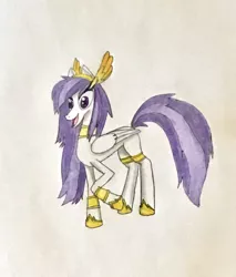 Size: 1736x2034 | Tagged: safe, artist:martialarts2003, derpibooru import, oc, oc:athena (shawn keller), pegasus, image, jpeg, marker drawing, ponyoc, smiley face, traditional art, wings