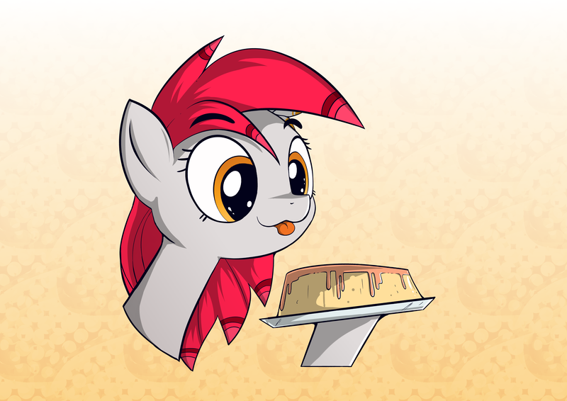 Size: 6614x4677 | Tagged: safe, artist:calena, derpibooru import, oc, oc:tiny jasmini, pegasus, pony, cute, derpibooru exclusive, female, females only, flower, flower in hair, food, image, micro, ocbetes, png, ponies in food, pudding, simple background, smol, solo, style emulation, that pony sure does love pudding, tiny, tiny ponies, tinyjabetes