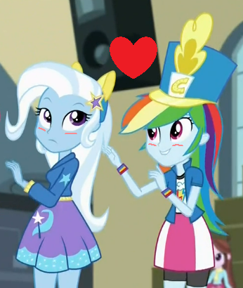 Size: 346x410 | Tagged: safe, derpibooru import, edit, edited screencap, screencap, rainbow dash, trixie, equestria girls, friendship games, blushing, cropped, female, heart, image, lesbian, png, shipping, trixdash