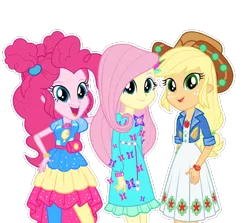 Size: 555x495 | Tagged: artist needed, safe, derpibooru import, applejack, fluttershy, pinkie pie, human, equestria girls, equestria girls series, cowboy hat, female, hat, image, looking at you, music festival outfit, open mouth, png, simple background, smiling, smiling at you, transparent background, trio, trio female, vector, white outline