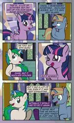 Size: 1920x3169 | Tagged: safe, artist:alexdti, derpibooru import, twilight sparkle, twilight sparkle (alicorn), oc, oc:ale, oc:marco, oc:umberto, alicorn, pony, unicorn, comic:quest for friendship, image, jpeg, male, stallion