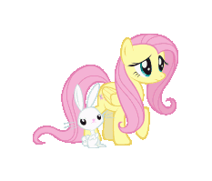 Size: 233x199 | Tagged: safe, derpibooru import, angel bunny, fluttershy, fighting is magic, animated, gif, idle animation, image