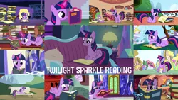 Size: 1280x721 | Tagged: safe, derpibooru import, edit, edited screencap, editor:quoterific, screencap, pinkie pie, spike, twilight sparkle, twilight sparkle (alicorn), alicorn, earth pony, pegasus, pony, unicorn, a canterlot wedding, amending fences, applebuck season, friendship is magic, griffon the brush off, not asking for trouble, pinkie apple pie, pinkie pride, season 1, season 2, season 3, season 4, season 5, season 7, shadow play, spike at your service, testing testing 1-2-3, the cutie mark chronicles, too many pinkie pies, bench, book, cute, female, filly, filly twilight sparkle, golden oaks library, image, library, magic, male, mare, night, open mouth, png, reading, sitting, smiling, stallion, telekinesis, that pony sure does love books, twiabetes, twilight's castle, unicorn twilight, younger