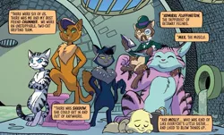 Size: 1038x627 | Tagged: safe, derpibooru import, idw, capper dapperpaws, chummer, my little pony: the movie, spoiler:comic96, admiral fluffington, image, jpeg, max (cat), molly (cat), shadow (cat)