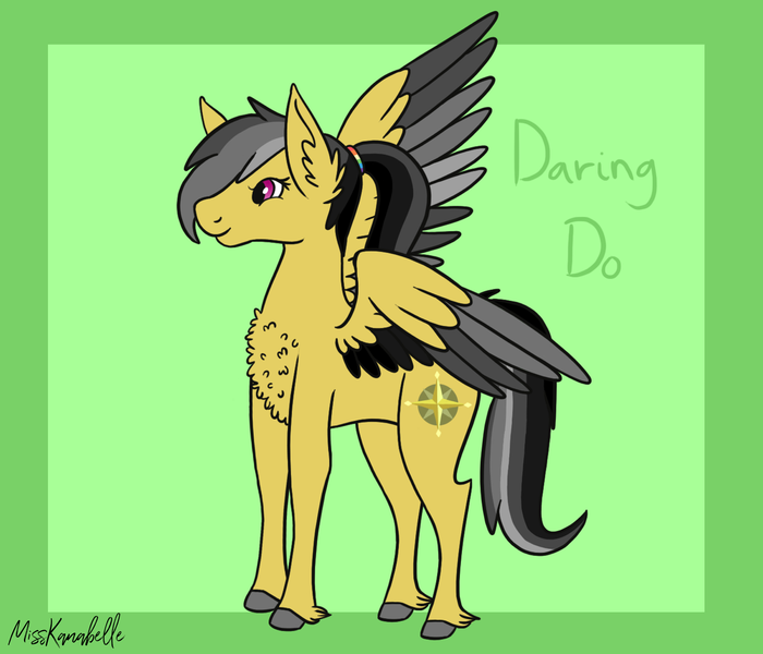 Size: 1750x1500 | Tagged: safe, artist:misskanabelle, derpibooru import, daring do, pegasus, pony, abstract background, chest fluff, colored hooves, ear fluff, female, image, mare, png, signature, smiling, solo, two toned wings, wings