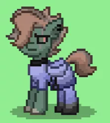 Size: 235x263 | Tagged: safe, derpibooru import, oc, oc:kidding koy, earth pony, pony, ashes town, character design, choker, creamy mane, ear piercing, fancy clothing, foe, image, piercing, png, raider, saddle dress, scar, simple background, solo