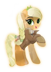 Size: 3345x4717 | Tagged: safe, artist:lincolnbrewsterfan, derpibooru import, applejack, crystal pony, earth pony, pony, fallout equestria, my little pony: the movie, .svg available, alternate hairstyle, alternate tailstyle, applejack's cutie mark, braid, braided tail, button, clothes, coat, crown, crystal crown (object), crystallized, derpibooru exclusive, eyebrows, freckles, gun, hair tie, handgun, happy, hat, image, jacket, jewelry, little macintosh, looking at you, ministry mares, ministry of wartime technology, mouth trigger, movie accurate, optical sight, overcoat, pistol, png, profile, raised hoof, regalia, revolver, scope, simple background, smiling, smiling at you, straps, sweater, tail wrap, transparent background, vector, weapon