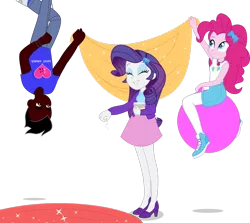 Size: 2596x2311 | Tagged: safe, artist:jasonpleas, derpibooru import, pinkie pie, rarity, oc, oc:jukebox james, geode of sugar bombs, image, magical geodes, png, space hopper