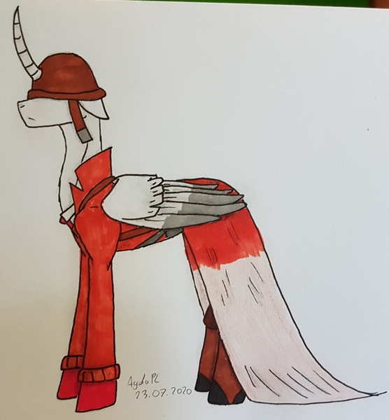 Size: 2410x2600 | Tagged: safe, artist:agdapl, derpibooru import, ponified, alicorn, pony, alicornified, clothes, crossover, fusion, helmet, image, jpeg, male, medic, race swap, signature, soldier, species swap, stallion, team fortress 2, traditional art