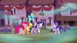 Size: 1280x720 | Tagged: safe, derpibooru import, screencap, applejack, fluttershy, pinkie pie, rainbow dash, rarity, spike, starlight glimmer, twilight sparkle, twilight sparkle (alicorn), alicorn, earth pony, pegasus, pony, unicorn, to where and back again, angry, applejack is not amused, applejack's hat, cowboy hat, fluttershy is not amused, gritted teeth, hat, image, mane seven, mane six, night, pinkie pie is not amused, png, rainbow dash is not amused, rarity is not amused, teeth, twilight is not amused, unamused