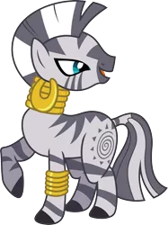 Size: 3000x4004 | Tagged: safe, artist:jeatz-axl, derpibooru import, zecora, zebra, bracelet, ear piercing, earring, female, high res, image, jewelry, leg rings, neck rings, open mouth, piercing, png, raised hoof, simple background, transparent background, vector