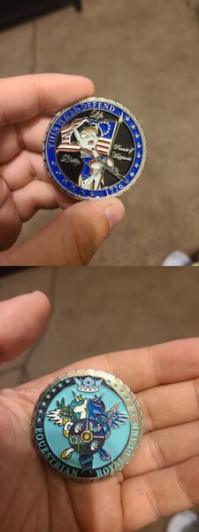 Size: 1512x4032 | Tagged: safe, derpibooru import, challenge coin, gun, image, jpeg, united states, weapon, yankee brigade studios