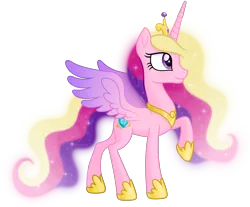 Size: 5000x4140 | Tagged: safe, artist:negatif22, derpibooru import, princess cadance, pony, my little pony: the movie, absurd resolution, alternate hairstyle, alternate tailstyle, beautiful, crown, ethereal mane, ethereal tail, glorious, glow, glowing mane, glowing tail, image, jewelry, looking forward, majestic, movie accurate, peytral, png, raised hoof, regalia, royalty, smiling, tiara