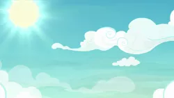 Size: 1280x720 | Tagged: safe, derpibooru import, screencap, the washouts (episode), background, cloud, image, no pony, png, scenic ponyville, sky, sun