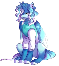 Size: 1196x1320 | Tagged: safe, artist:birdbiscuits, derpibooru import, oc, oc:lapis, alicorn, pony, clothes, image, png, simple background, sitting, solo, transparent background