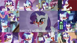 Size: 1280x720 | Tagged: safe, derpibooru import, edit, edited screencap, editor:quoterific, screencap, fluttershy, rarity, pegasus, pony, unicorn, a canterlot wedding, canterlot boutique, castle sweet castle, dragon dropped, fake it 'til you make it, for whom the sweetie belle toils, molt down, rarity takes manehattan, season 1, season 2, season 4, season 5, season 6, season 7, season 8, season 9, shadow play, she's all yak, suited for success, sweet and elite, the saddle row review, spoiler:s08, spoiler:s09, :p, ^^, book, carousel boutique, cute, eyes closed, female, glasses, image, magic, mannequin, mare, messy hair, open mouth, png, raribetes, rarity's glasses, smiling, telekinesis, tongue out, twilight's castle
