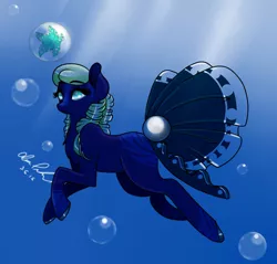 Size: 1150x1100 | Tagged: safe, artist:wildnature03, derpibooru import, oc, unofficial characters only, earth pony, pony, blue eyes, bubble, contest, crepuscular rays, female, image, jpeg, ocean, signature, solo, sunlight, swimming, underwater, water