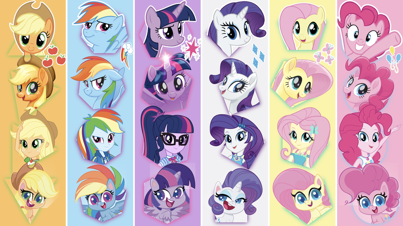 Size: 4096x2304 | Tagged: safe, derpibooru import, applejack, fluttershy, pinkie pie, rainbow dash, rarity, sci-twi, twilight sparkle, twilight sparkle (alicorn), alicorn, earth pony, pegasus, pony, unicorn, equestria girls, equestria girls series, my little pony: pony life, my little pony: the movie, cutie mark, female, female focus, females only, humane five, humane six, image, magical geodes, mane six, multeity, png, solo focus, wallpaper