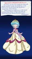 Size: 1701x3111 | Tagged: safe, artist:ponymaan, derpibooru import, cozy glow, equestria girls, beauty pageant, clothes, dress, equestria girls-ified, eyes closed, eyeshadow, gown, image, jewelry, lipstick, makeup, png, princess, tiara