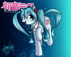 Size: 2500x2000 | Tagged: safe, artist:supermoix, derpibooru import, kotobukiya, ponified, earth pony, pony, anime, cute, female, hatsune miku, headphones, high res, image, kotobukiya hatsune miku pony, mare, necktie, png, simple background, solo, vocaloid