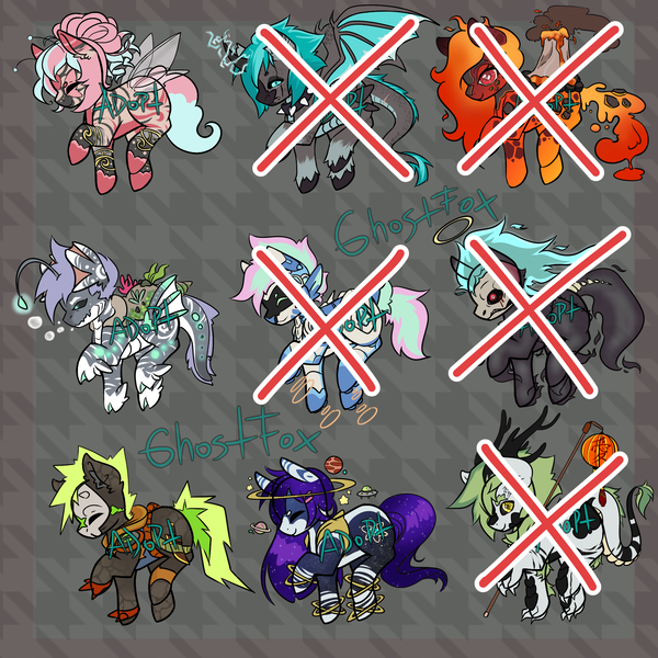 Size: 2000x2000 | Tagged: safe, derpibooru import, oc, alicorn, earth pony, hybrid, original species, pegasus, pony, seapony (g4), shark, siren, aqua, astral, auction, cutie, edgy, faerie, ghostfox, image, jpeg, marine, monster, pink, punk, space, toxic, underwater