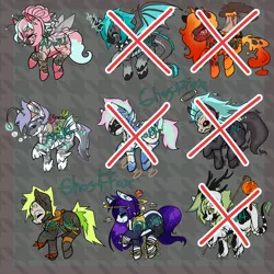 Size: 2000x2000 | Tagged: safe, derpibooru import, oc, alicorn, earth pony, hybrid, original species, pegasus, pony, seapony (g4), shark, siren, aqua, astral, auction, cutie, edgy, faerie, ghostfox, image, jpeg, marine, monster, pink, punk, space, toxic, underwater