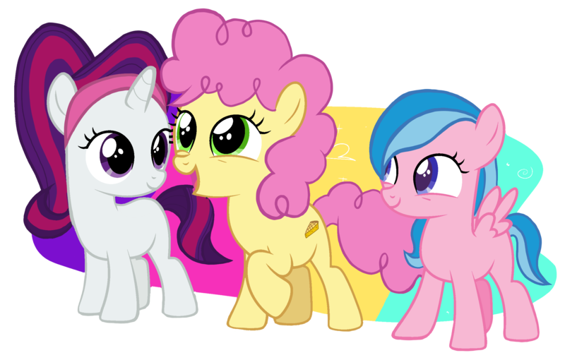 Size: 2505x1597 | Tagged: safe, artist:candyandflurry, derpibooru import, firefly, li'l cheese, oc, oc:amethyst, pony, the last problem, female, filly, g1 to g4, generation leap, image, png, simple background, transparent background