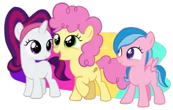 Size: 2505x1597 | Tagged: safe, artist:candyandflurry, derpibooru import, firefly, li'l cheese, oc, oc:amethyst, pony, the last problem, female, filly, g1 to g4, generation leap, image, png, simple background, transparent background