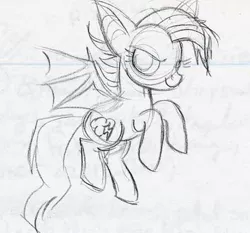 Size: 967x902 | Tagged: safe, artist:lauren faust, derpibooru import, bat pony, pony, the art of equestria, image, jpeg, monochrome, pencil drawing, sketch, traditional art