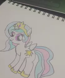 Size: 1280x1528 | Tagged: safe, artist:dougtheloremaster, derpibooru import, princess celestia, pony, female, filly, filly celestia, image, jpeg, traditional art, younger