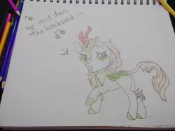 Size: 1280x960 | Tagged: safe, artist:dougtheloremaster, derpibooru import, autumn blaze, don't stop believing, image, jpeg, song reference, traditional art