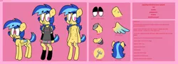 Size: 6006x2160 | Tagged: safe, artist:spritecranbirdie, derpibooru import, oc, oc:sparky, unofficial characters only, pegasus, pony, anorexic, bags under eyes, blood, blushing, clothes, colored wings, crying, cutie mark, gradient wings, heart, heart hoof, hoof heart, image, male, png, ponysona, reference sheet, teenager, tongue out, two toned mane, two toned tail, wings