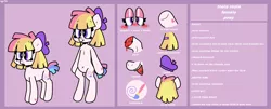 Size: 4036x1636 | Tagged: safe, artist:spritecranbirdie, derpibooru import, toola roola, earth pony, pony, belly button, beret, bipedal, blood, blushing, crying, cutie mark, female, hairclip, hat, heart, heart hoof, hoof heart, image, png, reference sheet