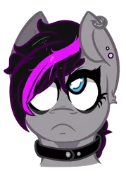 Size: 540x753 | Tagged: safe, artist:lazerblues, derpibooru import, oc, oc:damage case, unofficial characters only, earth pony, pony, collar, ear piercing, earth pony oc, image, male, piercing, png, solo, stallion