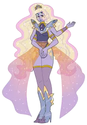 Size: 4017x5761 | Tagged: safe, artist:smilesupsidedown, derpibooru import, princess celestia, princess luna, equestria girls, boots, clothes, crossover, cutie mark, cutie mark on equestria girl, dress, female, fusion, gem fusion, high heel boots, image, multiple arms, multiple eyes, png, shoes, simple background, solo, steven universe, transparent background