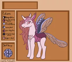Size: 1750x1500 | Tagged: safe, artist:misskanabelle, derpibooru import, oc, oc:purple majesty, unofficial characters only, changedling, changeling, abstract background, base used, changedling oc, changeling oc, image, png, reference sheet, signature, smiling, solo